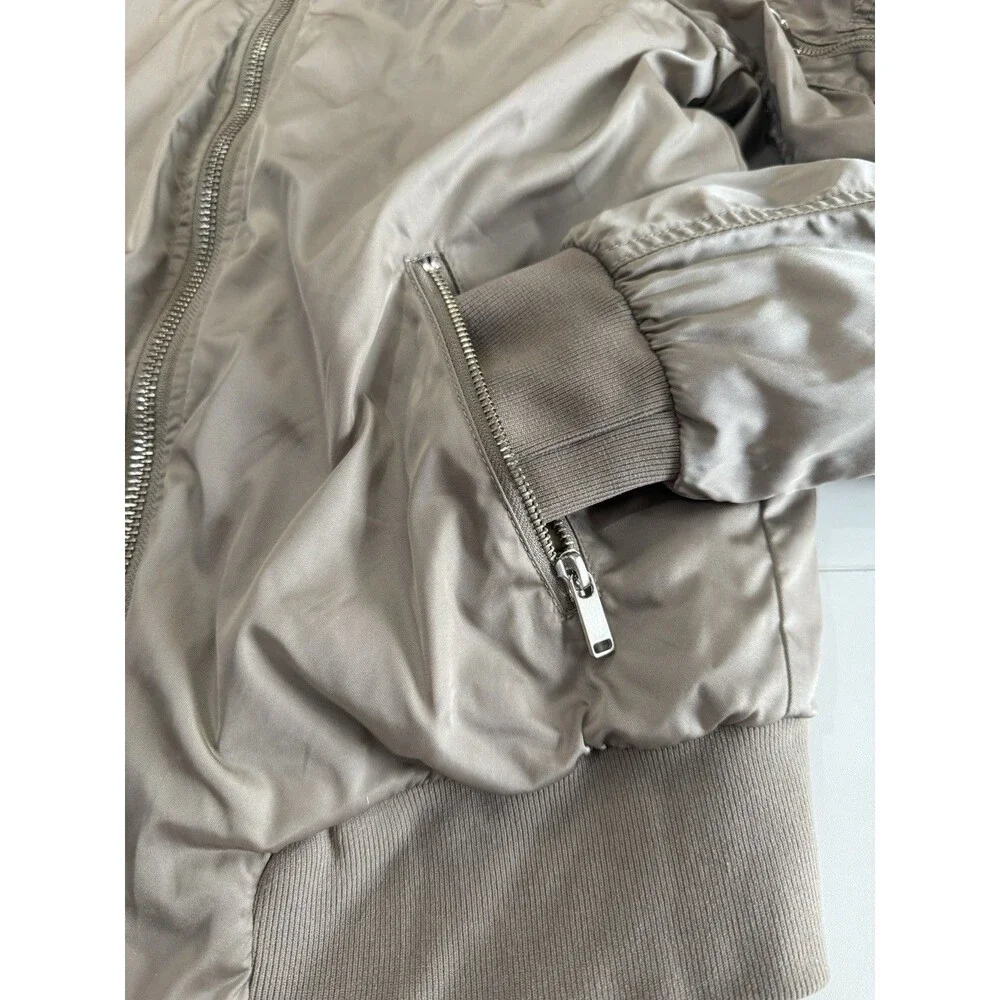 The Group by BABATON Modern Taupe Zip Pocket GILMAN Bomber Jacket Womens sz S - Picture 4 of 16